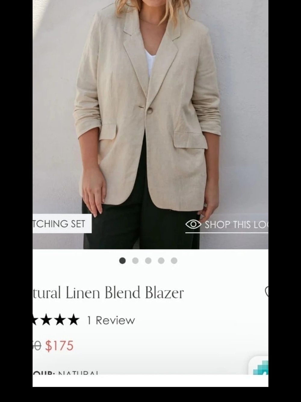 Boutique Blazer Tan Linen size large